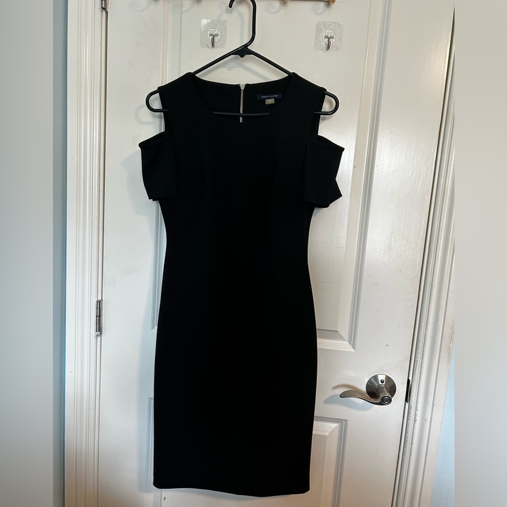 Tommy Hilfiger Black Cold Shoulder Mini Dress